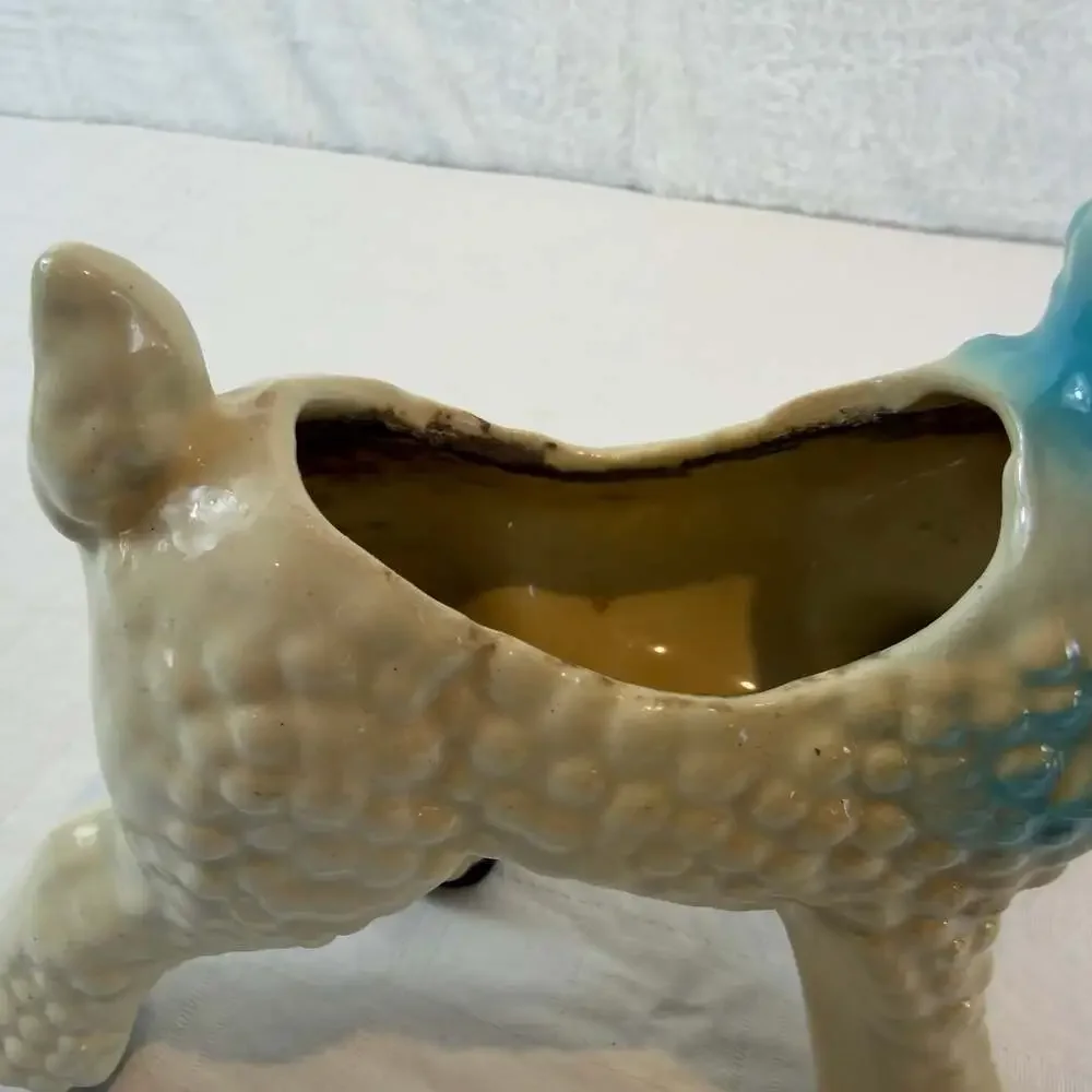 1950's Vintage Ceramic Lamb Planter *chip On Hoof, Discoloring